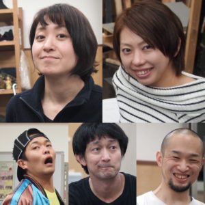 （左上から時計回りに）天笠有紀さん、糸原舞さん、梅原晶太さん、小林祐真さん、置田浩紳さん